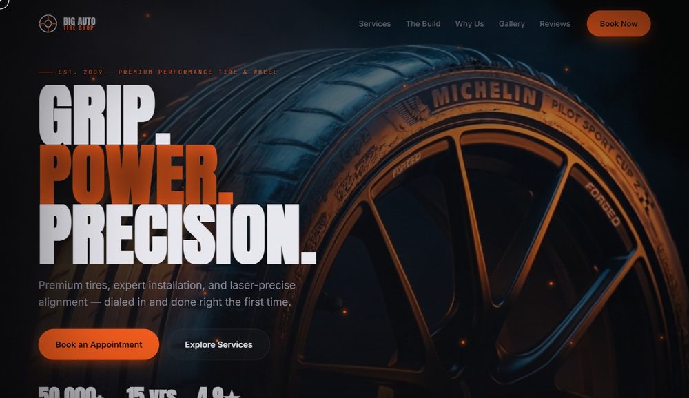 Big Auto Tire shop website