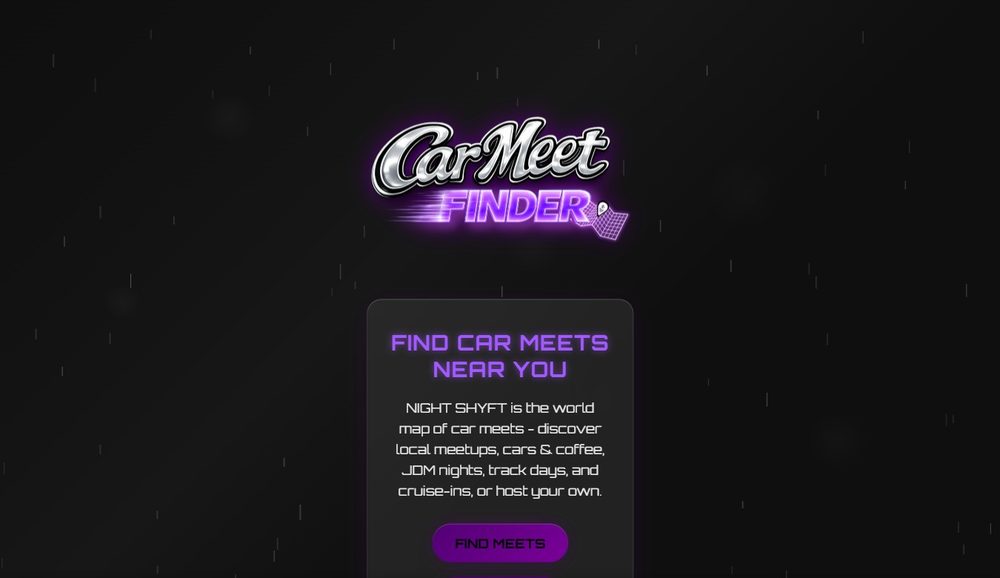 Car Meet Finder web app
